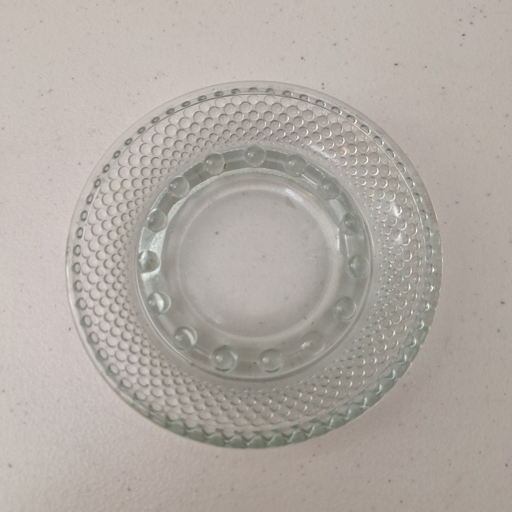 Vintage Mid-Century Modern Ashtray 5‎ Inch Clear Hobnail Glass Trinket Dish Hvy